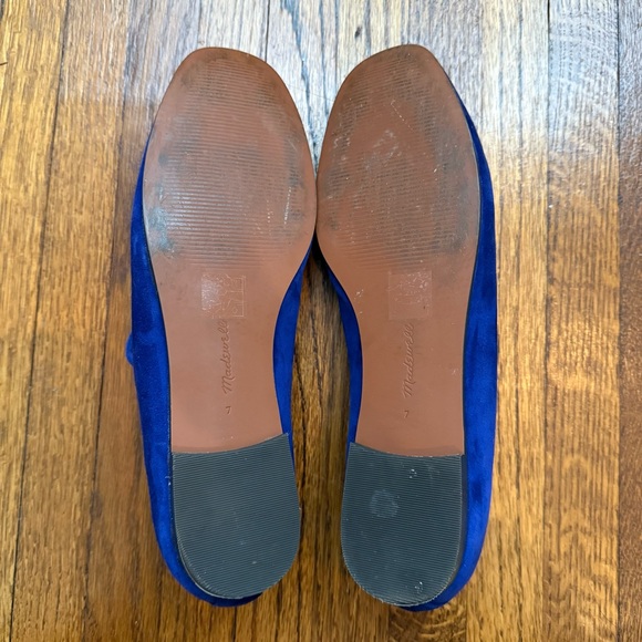 Madewell Greta Ballet Flat Suede Deep Royal Square Toe - Picture 6 of 7